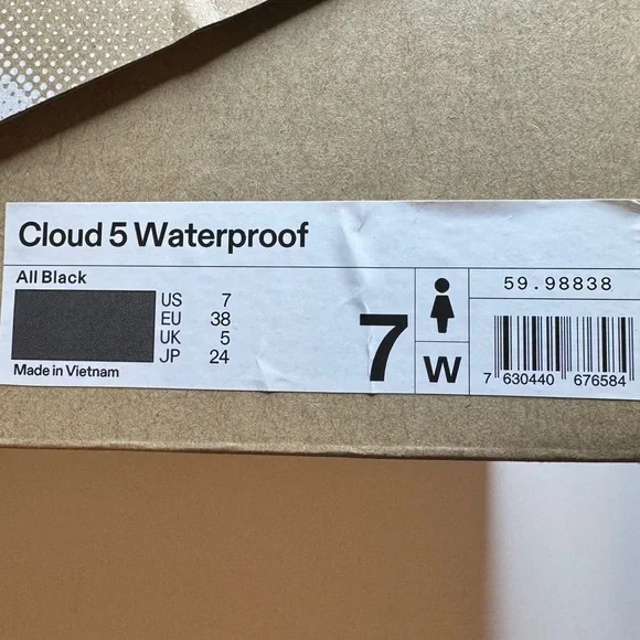 Cloud 5 Waterproof Shoes - All Black - Picture 1 of 7
